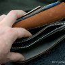 Custom leather wallet with claw knife