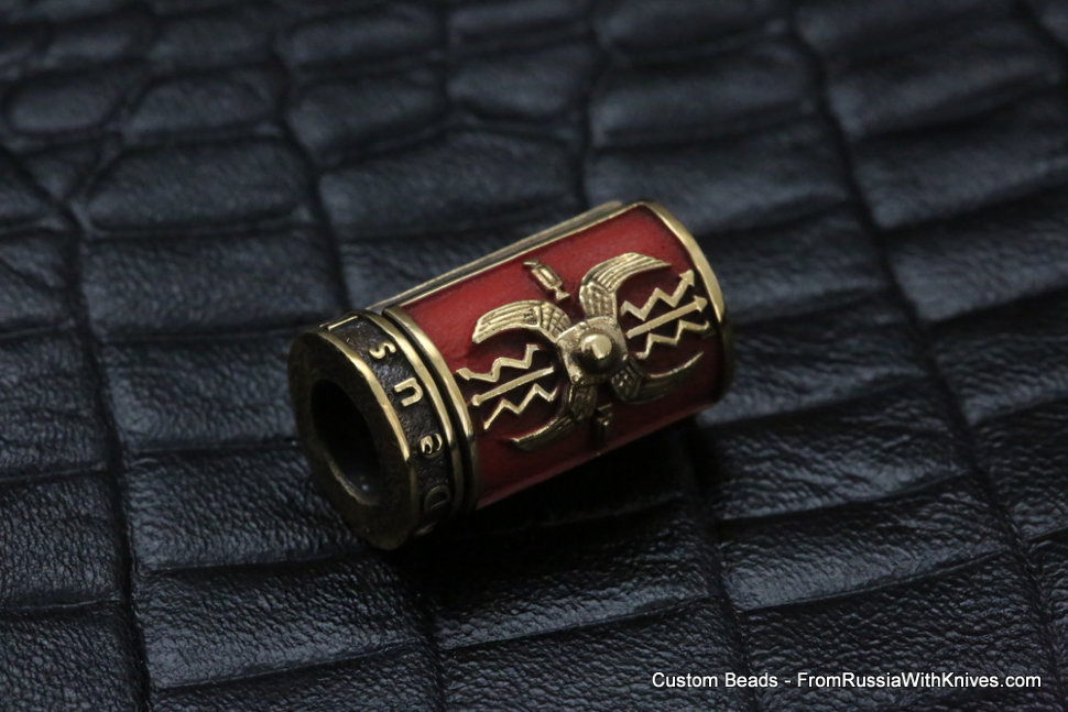 Rome Shield Bead Red