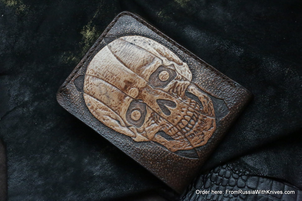 Custom Leather Wallet CKF Scull2