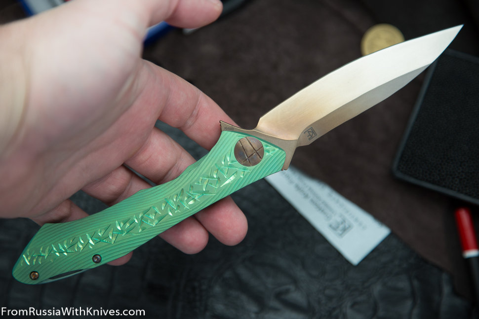 #15 Rabbit Knife customized (Alexey Konygin design, s35vn, titanium, bearings)