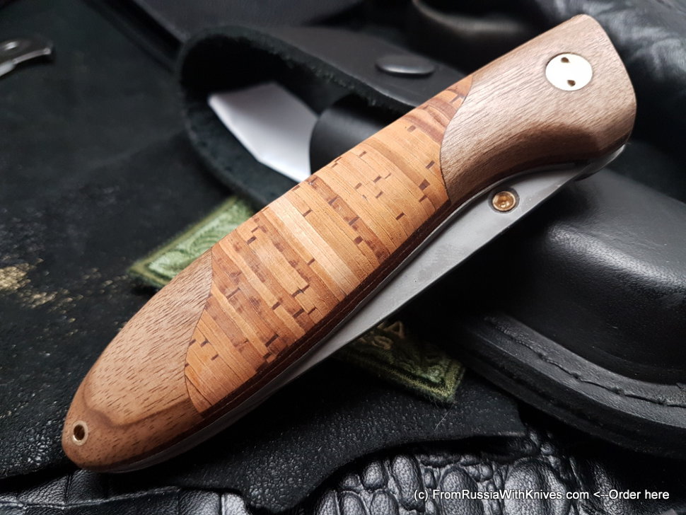 Kolonok knife (Х12MF, birch, wood)