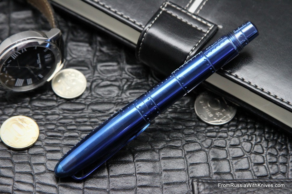 Ball pen "Ace" (polished, blue oxidized) by Dmitry Streltsov