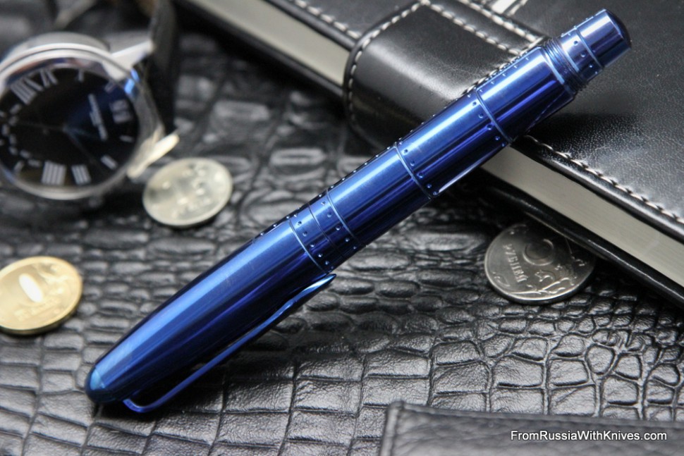 Ball pen "Ace" (polished, blue oxidized) by Dmitry Streltsov