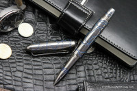 Ball pen &quot;Astronaut&quot; (polished, blue enamel) by Dmitry Streltsov