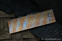 #428 -Twist- ZlaTi billet (4.78&quot; - 1.42&quot; - 0.177&quot;) Titanium Damascus