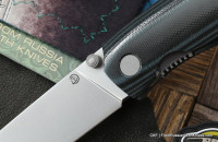 Cheburkov Strizh small - 2 (black- blue micarta, Niolox)  