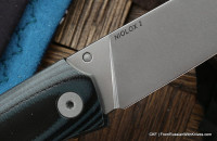 Cheburkov Strizh small - 2 (black- blue micarta, Niolox)  