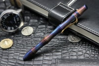 Ball pen &quot;Seito&quot; (&quot;Shattering bamboo&quot; handmade engraving, oxidized) by Dmitry Streltsov