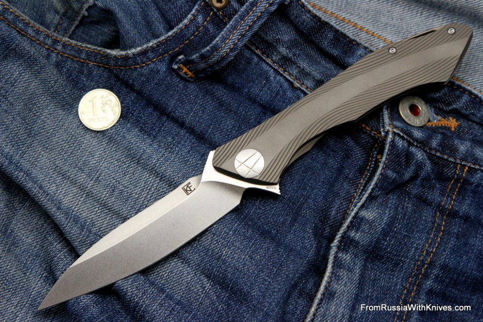 DISCONTINUED - Rabbit Knife (Alexey Konygin design, s35vn, titanium, bearings)