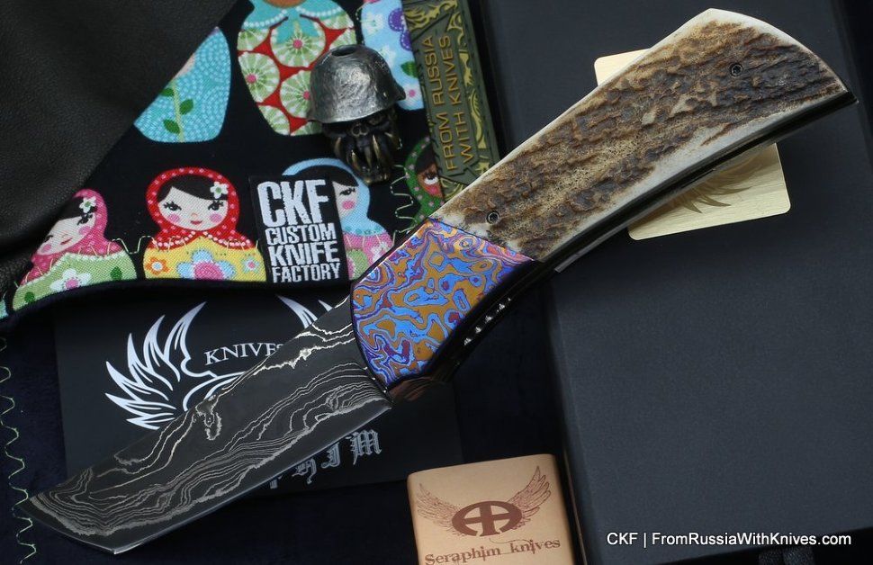 Seraphim Knives Yakuza mini (Laminated steel,Tim, deer horn)