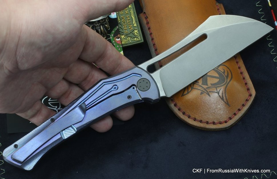 Seraphim Valkyrie custom knife (M390, Ti, stonewash)