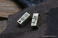 Brass pair of mini-beads Chinese Carp 29.1