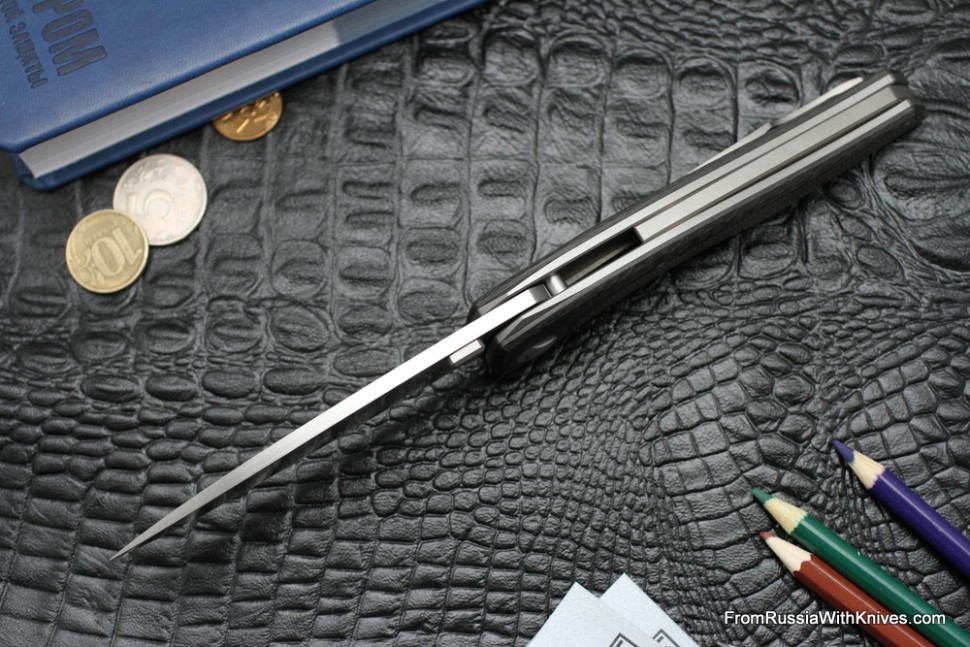 DISCONTINUED - Sukhoi Knife (Anton Malyshev design, S35VN, 2rbs, titanium+CF)