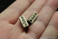 Brass pair of mini-beads - I,Tzar - 28.1