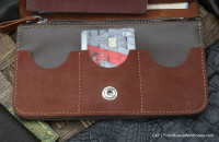 Custom leather wallet with claw knife