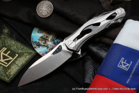 DISCONTINUED - DCPT-3 damascus clip (Aleksey Konygin, M390, bearings)