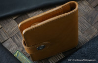 Custom leather wallet/document cover with claw knife - ginger