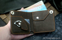 Custom leather wallet - brown