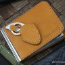 Custom leather money clip/wallet with claw knife - ginger