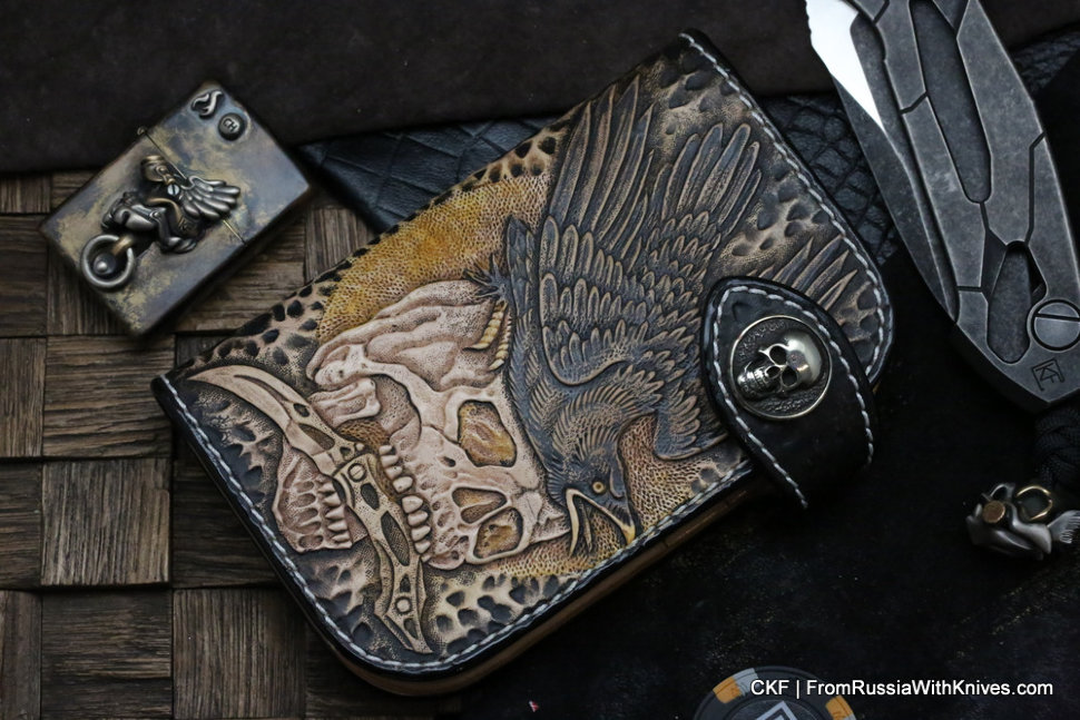 Custom Leather Wallet CKF Raven Yellow