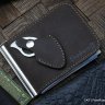 Custom leather money clip/wallet with claw knife - brown