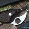 Custom leather trinket with claw knife - brown