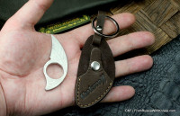 Custom leather trinket with claw knife - brown
