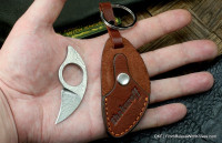 Custom leather trinket with claw knife - hazel