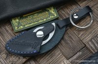 Custom leather trinket with claw knife - black