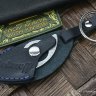 Custom leather trinket with claw knife - black