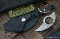 Custom leather trinket with claw knife - black