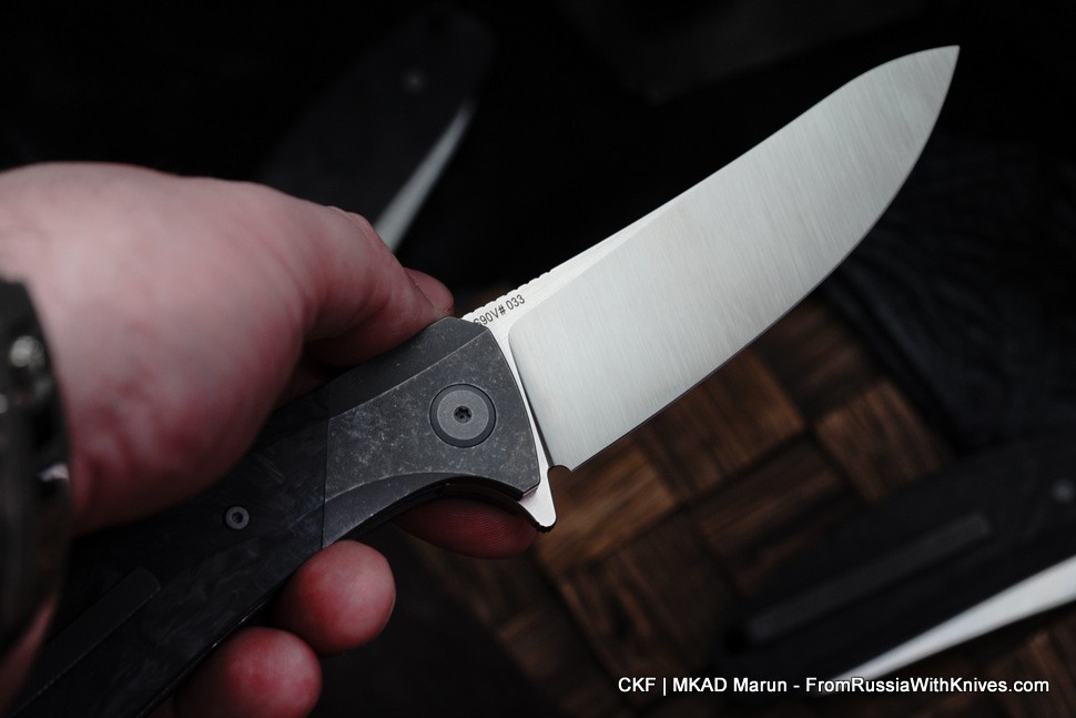 CKF MKAD Marun knife (S90V, Ti, CF, bearings) 