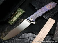 One-off Customized MILK - OLDBLUE -  (M390, Ti anod, bearings, handrubbed satin)