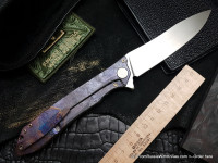 One-off Customized MILK - OLDBLUE -  (M390, Ti anod, bearings, handrubbed satin)