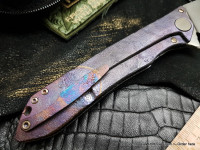 One-off Customized MILK - OLDBLUE -  (M390, Ti anod, bearings, handrubbed satin)