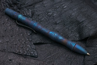 Custom Titanium ballpoint pen Seito (laser damascus, ozidizing)