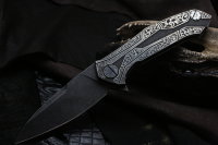 One-off engraved T90 knife (Alexey Konygin design)