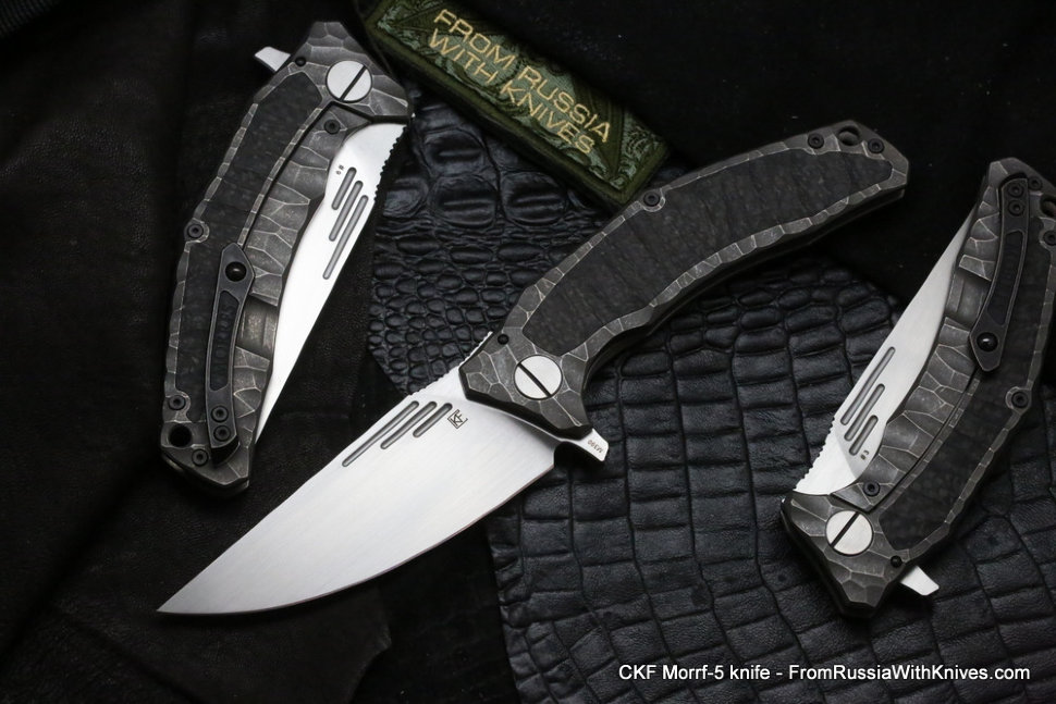 Morrf 5 Knife (Evgeny Muan design, M390, satin, bearings, titanium)