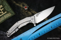 DISCONTINUED - Morrf-4 Knife (Evgeny Muan design, M390, stonewash, bearings, titanium)