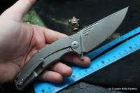 DISCONTINUED - Morrf-4 Knife (Evgeny Muan design, M390, stonewash, bearings, titanium)