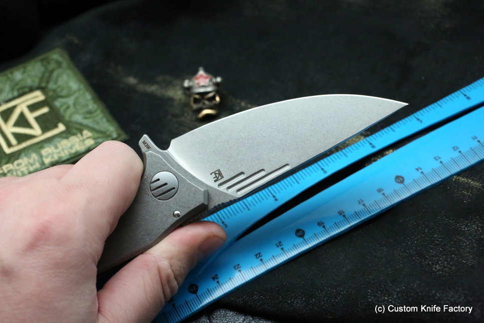 DISCONTINUED - Morrf-4 Knife (Evgeny Muan design, M390, stonewash, bearings, titanium)