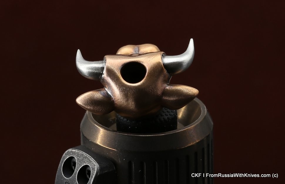Brass Bead  Small Powerful Bull  (2 metal parts) 