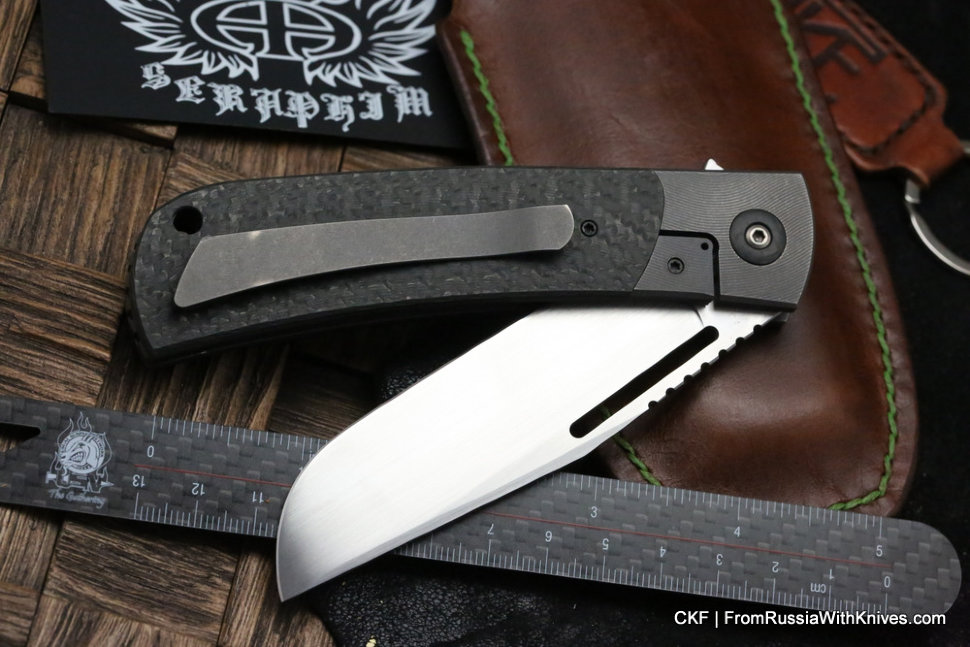 Seraphim Korsar Ord custom knife (M390, Ti, CF)