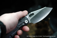 CKF/Rotten Evolution 2.0 (cool CF + dark Ti handle, dark Ti clip &amp; spacer, M390 2-tone satin/stonewash)