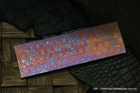 #824 -Drops- ZlaTi billet (5&quot; - 1.6&quot; - 0.159&quot;) Titanium Damascus