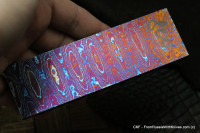 #800 -Ellipse- ZlaTi billet (5&quot; - 1.6&quot; - 0.159&quot;) Titanium Damascus