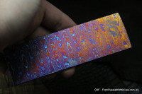 #801 -Ellipse- ZlaTi billet (5&quot; - 1.6&quot; - 0.159&quot;) Titanium Damascus