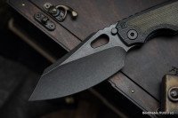 $150 First payment ($670 total) - CKF/Rotten Evo 3.0D (M390, full blackwash, OD green micarta inlay both sides, Ti backspacer)