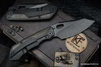 $150 First payment ($670 total) - CKF/Rotten Evo 3.0D (M390, full blackwash, OD green micarta inlay both sides, Ti backspacer)