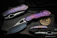 $444 First payment ($1810 total) - CKF/Rotten Evo 3.0E (ZircuTi + Ti handle, Damasteel blade, Zirc backspacer, ZircuTi clip)